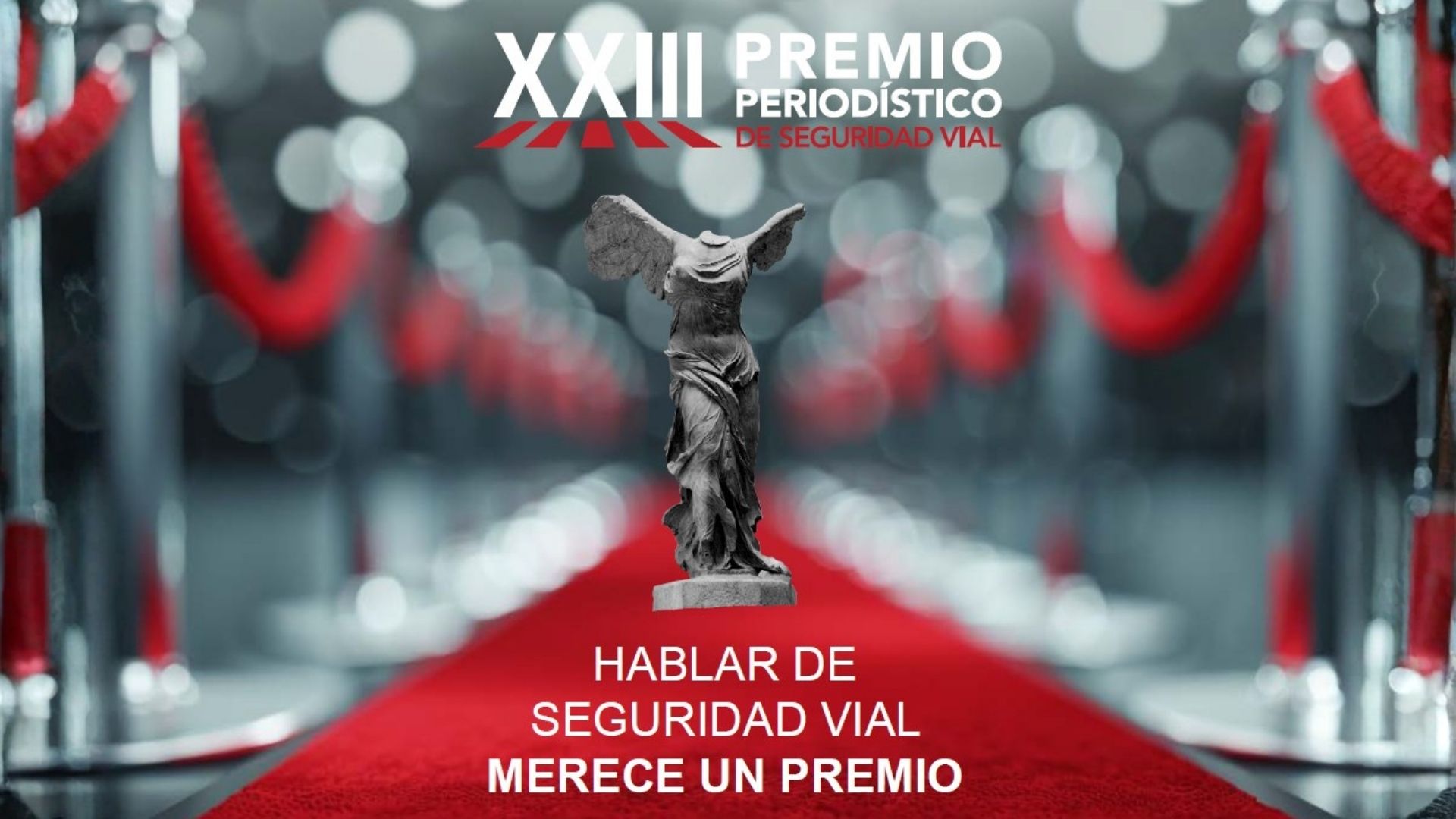 Premio Periodístico de Seguridad Vial en una alfombra roja.